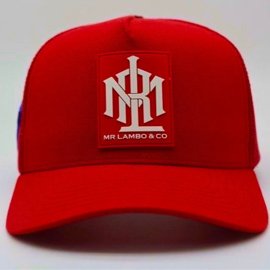 Mr Lambo Red rubber patch trucker