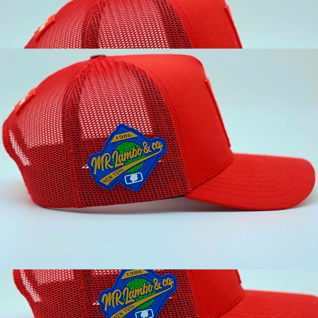 Mr Lambo Red rubber patch trucker