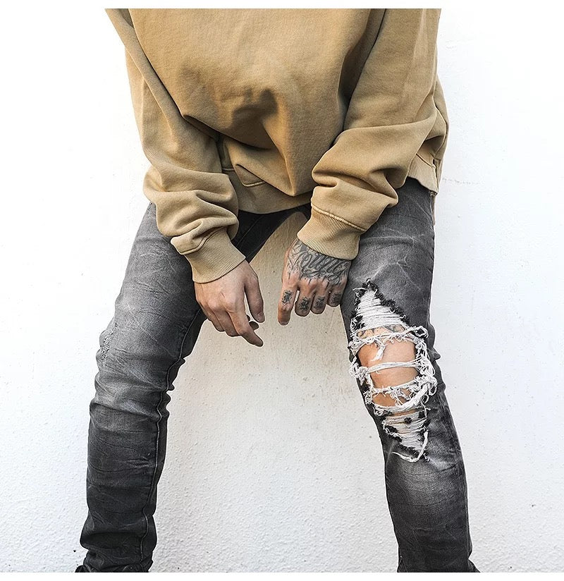 Black acid wash distressed wand