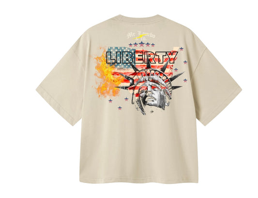 Freedom x Liberty Cropped Rhinestone Tee  (New Arrival)