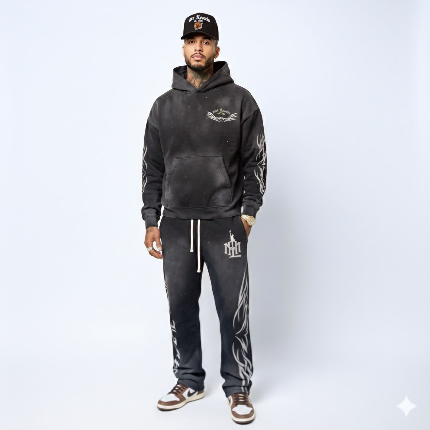 TRIBAL LOGO HOODIE (Black💎)