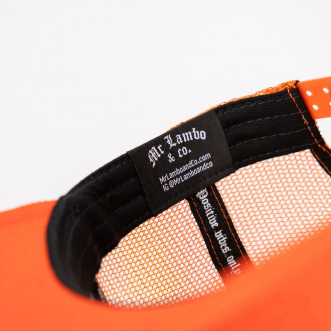 Mr Lambo Orange Trucker Hat