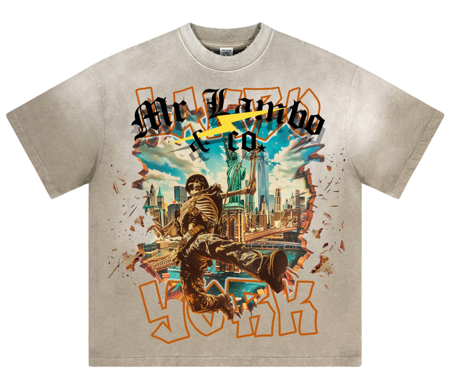 Lambo York T-shirt “Rusted  Light grey”