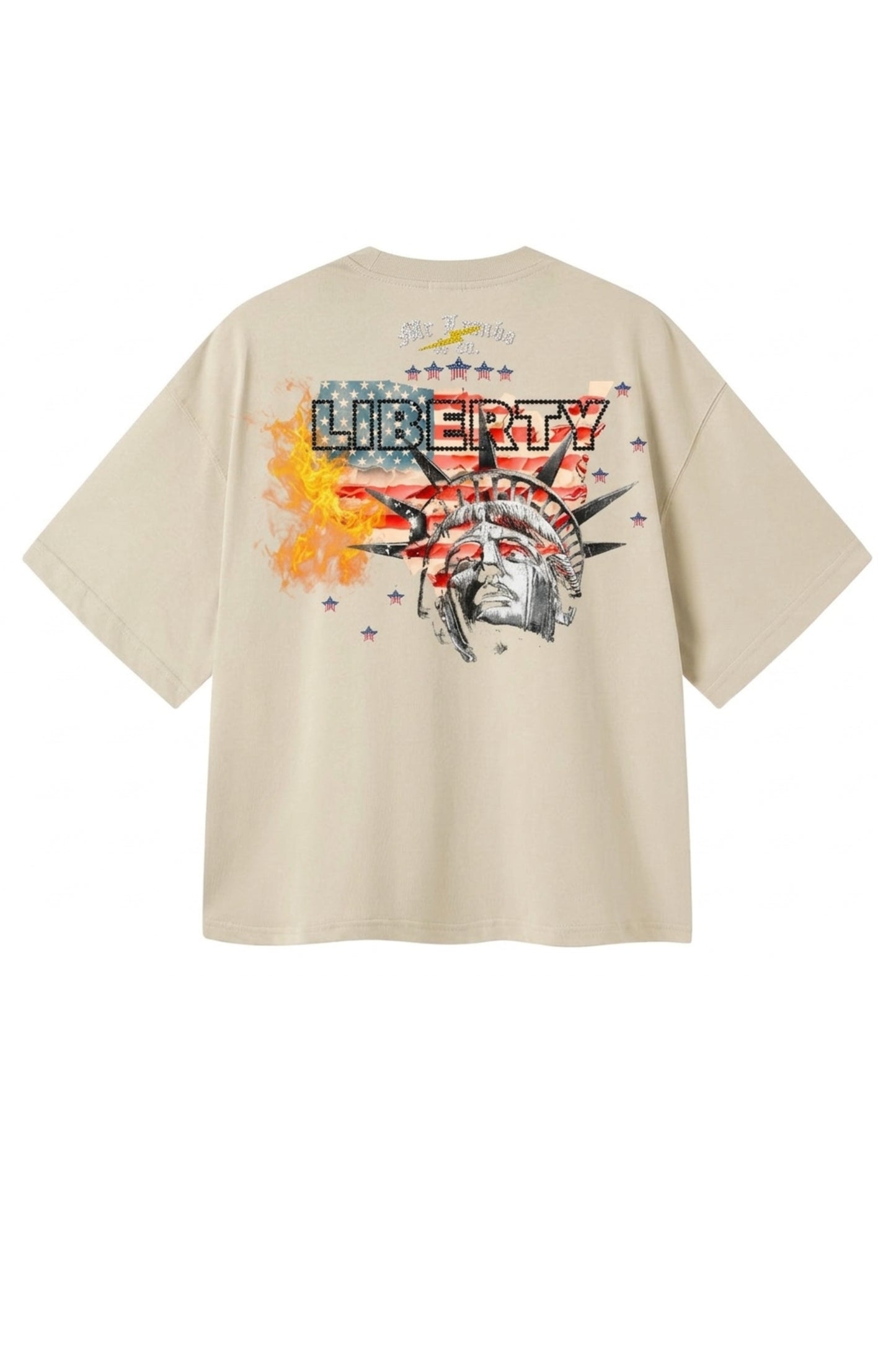Freedom x Liberty Cropped Rhinestone 💎Tee  (New Arrival)