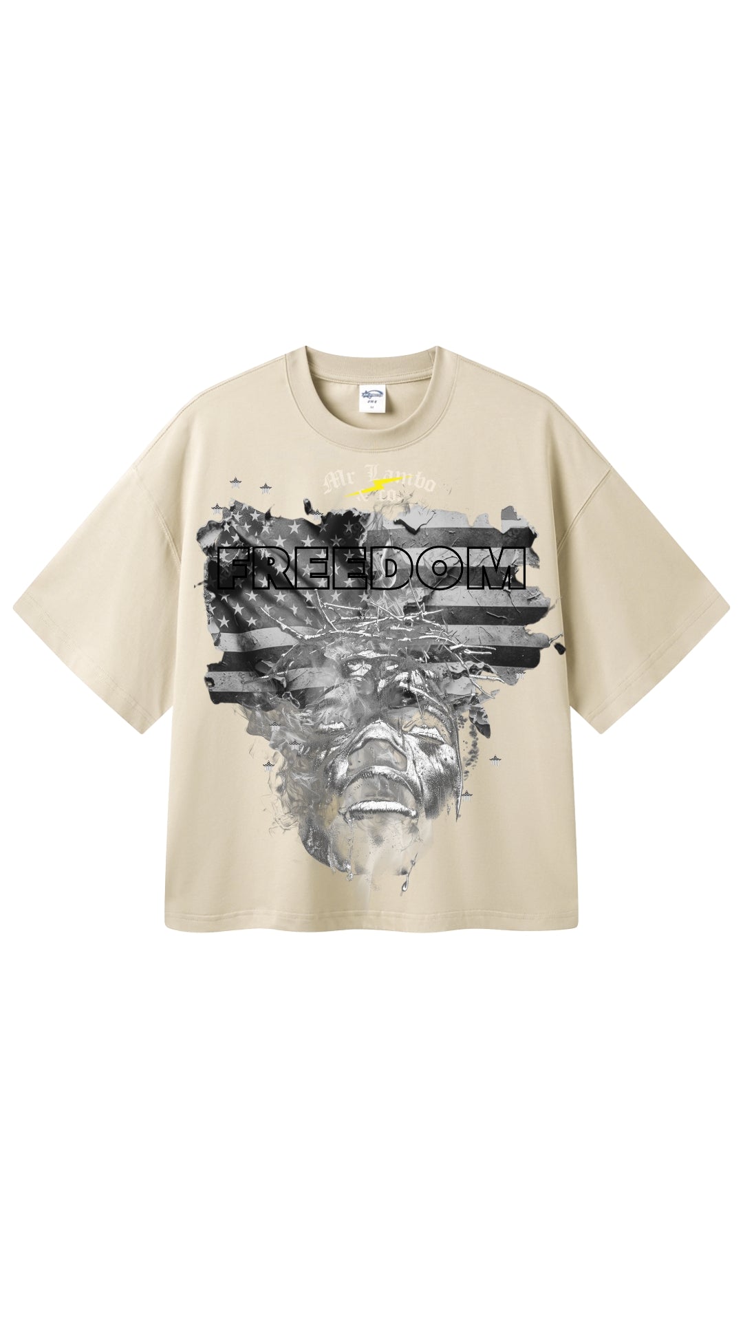Freedom x Liberty Cropped Rhinestone Tee  (New Arrival)