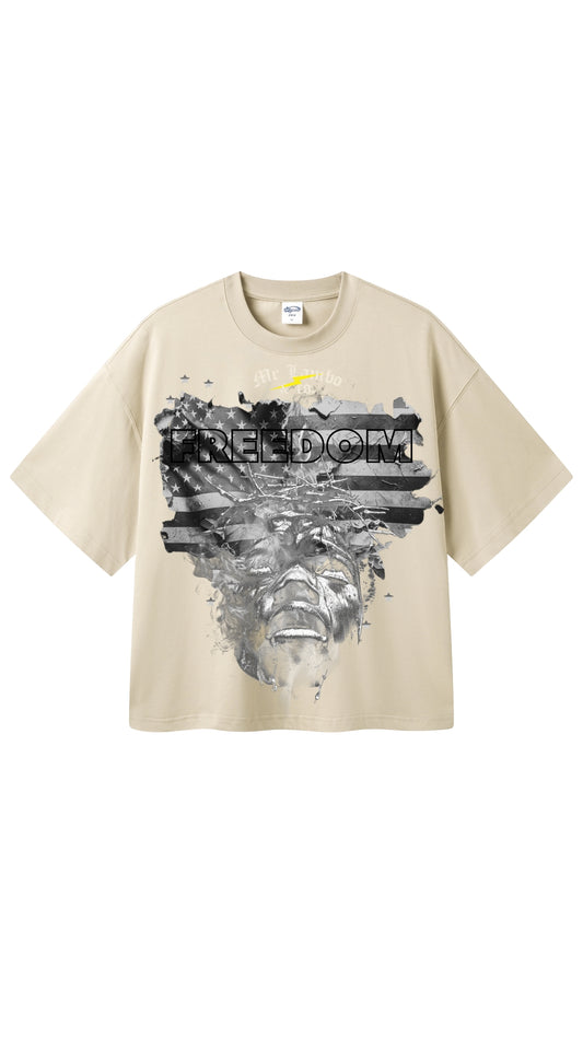 Freedom x Liberty Cropped Rhinestone Tee  (New Arrival)