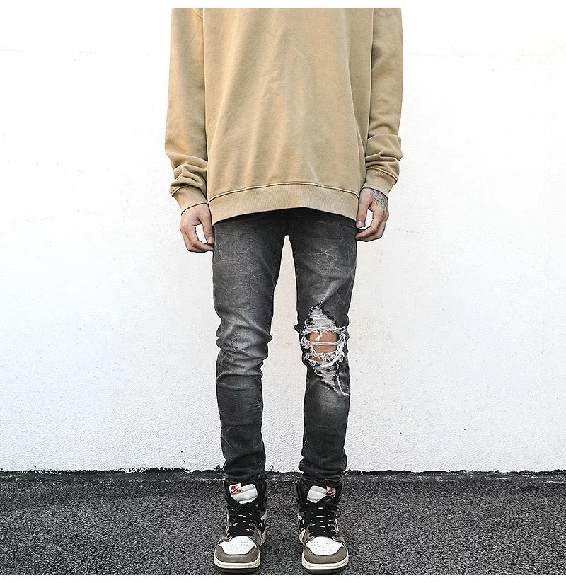 Black acid wash distressed wand