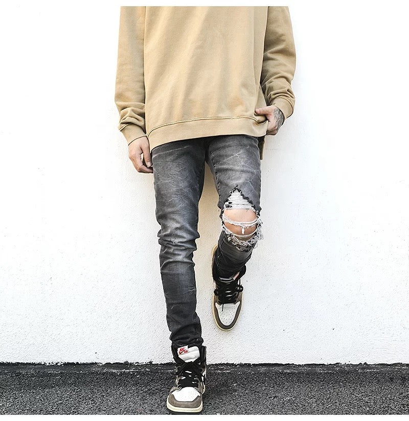Black acid wash distressed wand